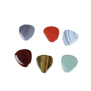 Púa de Guitarra de Piedras Preciosas Naturales Mixtas, Ojo de Tigre, Jaspe Rojo, Ágata, Aventurina, Accesorio para Guitarra - Product Image 1