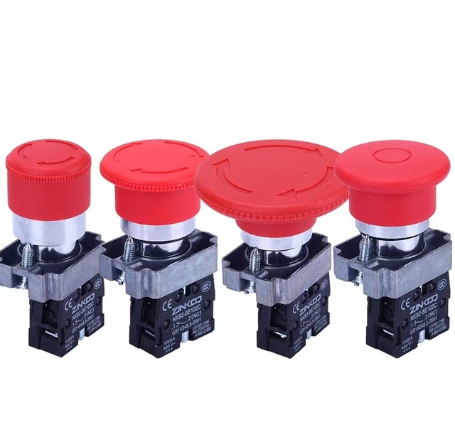 22mm Waterproof Metal Push Button Switch XB2-BS442 220V Emergency Stop Control IP65 Level Momentary Switch Combination Max. 10A