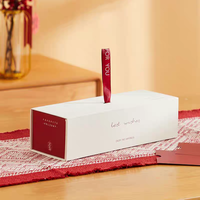 Emballage de boîte à tiroir coulissant rigide avec logo personnalisé pour boîte cadeau à dessert avec ruban