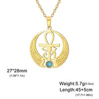 Collier Myshape Ankh Croix de l'Œil d'Horus Clé de la Vie Pendentif Scarabée Amulette de Protection Égyptienne Ancienne Bijoux en Acier Inoxydable