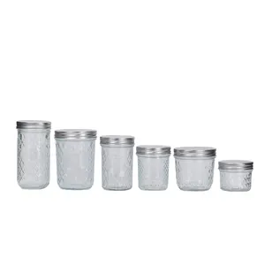 Hot Sale 100ml 150ml 200ml 250ml 350ml Glass Mason Jars for Gluten Free Snacks Packaging Supplier Food with Aluminum Cap