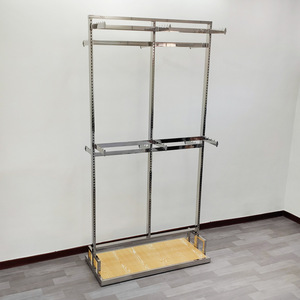 Expositor de <span class=keywords><strong>Ropa</strong></span> Moderno de Acero Inoxidable Personalizado, Estante para Colgar <span class=keywords><strong>Ropa</strong></span> de Supermercado, Doble Capa, Multicapa, Independiente - Product Image 3