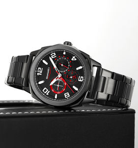 SKMEI 9350 Orologio al Quarzo di Lusso Sportivo con Cinturino in Acciaio Inossidabile Quadrante in Vetro Resistente all'Acqua 3BAR Nuovo Marchio di Moda Business - Product Image 6