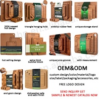 Nouvel ensemble de planches à découper en bois avec support, 3 pièces, planche à découper en bambou carbonisé, planche à charcuterie, produit pour la maison et la cuisine