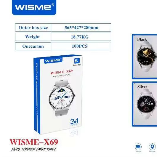 HKSF WISME X69 free fit smart watch round face stock wholesales