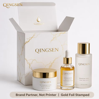 Boîte cadeau de luxe en carton blanc robuste avec estampage à chaud or, pour kit de soins de la peau, pour marque de cosmétiques haut de gamme