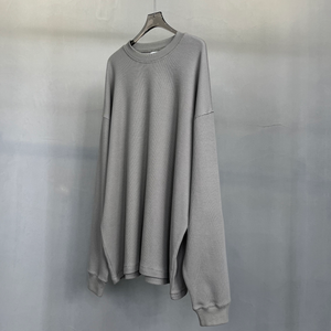 Custom 330 Grams Breathable Waffle Knit Crewneck Personalized Streetwear Men's <strong>Long</strong> <strong>Sleeve</strong> T-Shirt - Product Image 3