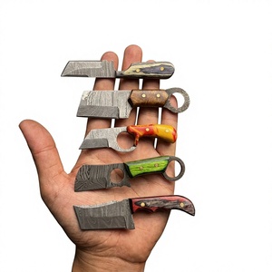 Cuchillo de Supervivencia y Caza de Acero de Damasco Hecho a Mano de Alta Calidad con Hoja Fija Mini Tipo Drop Point, Mango de Resina OEM Personalizable - Product Image 1