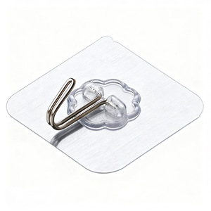Crochet adhésif transparent Frame Creator, forme fleur de prunier carrée de 6 cm, robuste, imperméable, pour accrocher des objets au mur. - Product Image 5
