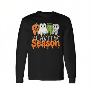 T-shirt à manches longues pour hygiéniste dentaire, thème Halloween : saison des caries - Product Image 2