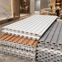 Panneau mural WPC imperméable, design 3D en forme de vague - Revêtement mural intérieur en composite bois-plastique PVC pour la décoration de la maison