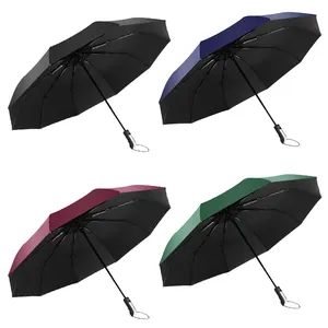 Payung 10k 23 inci dengan logo pelindung hujan dan UV payung lipat otomatis