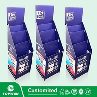 Présentoir en carton pour supermarché personnalisé au détail Présentoir Pop pour carnet de notes à encre crayon Présentoir d'autocollants pour stylo de papeterie