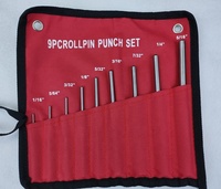 9 Pcs/Lot épingles à tête ronde poinçon avec marteau pour poignée en acier rouleau goupille poinçon ensemble d'outils