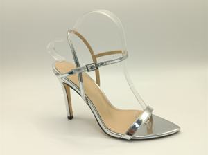 <span class=keywords><strong>Sandali</strong></span> <span class=keywords><strong>da</strong></span> donna personalizzati di lusso con tacco alto in <span class=keywords><strong>argento</strong></span>, colore tinta unita traspirante estivo, chiusura con cinturino a fibbia autunnale, materiale in gomma - Product Image 5