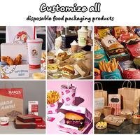 Boîtes à sandwich jetables en papier carton kraft résistant à la graisse pour hamburger plateaux en papier pour restauration alimentaire