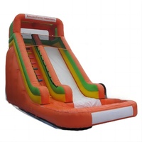 Toboggan gonflable à voie unique orange Offre Spéciale petite piscine pour enfants n adultes
