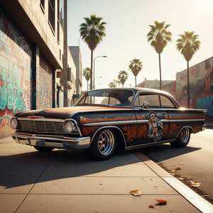 Camiseta de manga larga El Jefe Homie Chicano Lowrider con gráfico de coche mexicano para hombre - Product Image 3