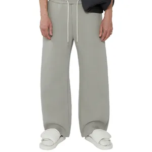 Custom Casual Flare Sweat Wide Leg Baggy Track Pants Streetwear Oversized French Terry Fleece Straight Leg Sweatpants For Men