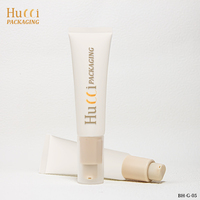 Tube cosmétique sans air personnalisé D25 15ml-50ml blanc avec pompe, pour fond de teint liquide, sérum facial, crème réparatrice, tube à presser