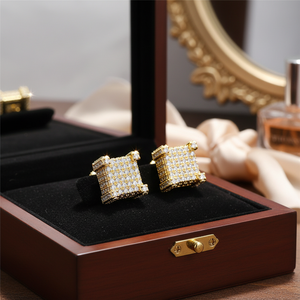 10K Gold Real Natural Diamond Ice-Out <b>Earrings</b> Screw <b>Back</b>-Elegant and Luxurious Jewelry - Product Image 3
