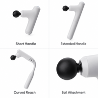 Pistolet de massage musculaire blanc 3-en-1 avec 4 vitesses, 4 têtes, moteur sans balais et longue autonomie pour la récupération sportive et la remise en forme