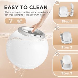 Bac à litière autonettoyant pour chat, grand bac à litière automatique pour chat avec contrôle APP 2.4GHz Wi-Fi pris en charge Smart Litter <span class=keywords><strong>Box</strong></span> pour chats - Product Image 5