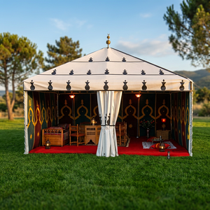 Tente du désert marocaine pour événements spéciaux - Matériel en laine, écologique, taille et couleur personnalisables |   Tentes tribales - Product Image 4