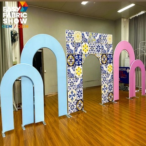 Portable Tension Fabric Arched <strong>Backdrop</strong> Set U-shape Arch Wall for Birthday <strong>Party</strong> Wedding <strong>Backdrop</strong> - Product Image 4