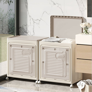 Clothing Organizer Storage Box Large Capacity Portable Flip Top With Wheels For Home Use - Product Image 2