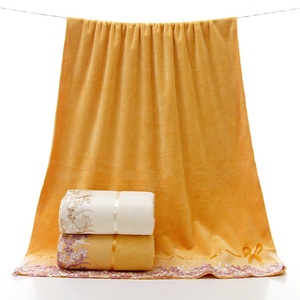 Serviette de bain en microfibre à bordure en dentelle florale, cadeau pour <span class=keywords><strong>les</strong></span> supermarchés, protection du travail, 35x75cm - Product Image 2