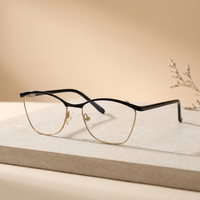 Monturas de gafas nuevas de alta calidad para hombre, gafas ópticas de ojo de gato con cejas de Metal, gafas con logotipo personalizado