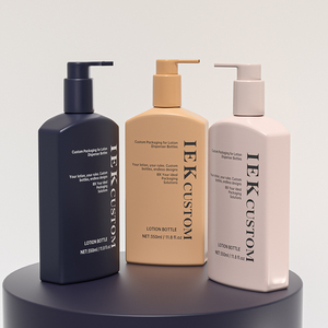 Contenitori Vuoti <span class=keywords><strong>Biodegradabili</strong></span> in PET da 350ml, Quadrati e Piatti, per Shampoo, Lozione e Crema Viso, con Pompa e Colore Personalizzato - Product Image 2
