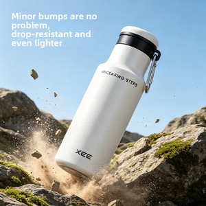 Mug isotherme sport pour homme, bouteille d'eau en acier inoxydable à isolation sous vide, légère, portable, pour la randonnée en plein air, isolation thermique - Product Image 4
