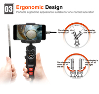 Caméra d'inspection HD sans fil portable USB WIFI, endoscope vidéo à articulation bidirectionnelle, se connecte au téléphone portable