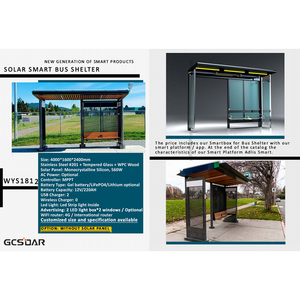 Parada de Autobús con Energía Solar, Pantalla para Pasajeros, Carga USB, Sensores Meteorológicos y Asientos Cómodos - Product Image 1