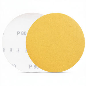 Disco de Lijado Fervi con Velcro Dorado P80 de 150 mm para Acabado de Madera y Metal - Product Image 2