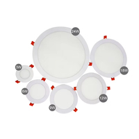 Vente en gros de luminaires encastrés modernes 3W-24W 3CCT SMD2835 à trois couleurs, dimmables, ultra-minces, pour plafond, IP44, pour hôtel intérieur