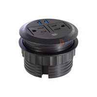 Juego de Sofás Redondos con Enchufe Eléctrico Integrado con 2 Tomas de Corriente Estándar de EE. UU. y 2 Puertos de Carga USB con Clasificación IP44, Muebles Modernos