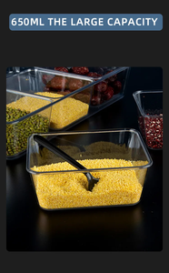 Vuông Tự Nhiên Lưu Trữ Thực Phẩm Lớp 6 8 rô Nhựa Tổ Chức Lưu Trữ <span class=keywords><strong>Container</strong></span> Hộp Xô Chai Với Nắp - Product Image 6