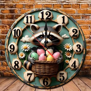 Round Wooden <b>Wall</b> <b>Clock</b> 25Cm Antique Wood Texture <b>Silent</b> Non Ticking Cafe Bar Hanging <b>Clock</b> - Product Image 4