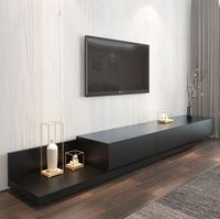 Nordique moderne Simple rétractable noyer noir meuble TV Table basse combinaison pour petit appartement chambre ou salon