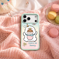 Coque de téléphone pour garçon motif canard de dessin animé mignon pour iPhone 17 16 15 Pro Max, étui de protection souple antichoc en TPU dégradé pastel
