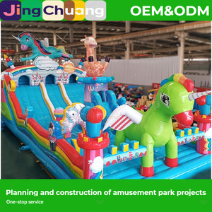 Nouveau château gonflable JingChuang en PVC avec toboggan 14x7m, pour intérieur et extérieur, parc d'attractions familial pour enfants, trampoline, château <span class=keywords><strong>de</strong></span> jeux - Product Image 2