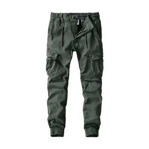 Pantalones Cargo de sarga para hombre con múltiples bolsillos y pantalones tácticos con bolsillos 3D, pantalones Cargo de tela para invierno, venta al por mayor, lona de algodón grueso