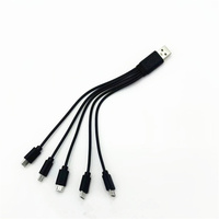 Câble de charge 5 en 1 court de 20cm Cordon de charge micro USB 4 en 1 Chargeur Android 3 en 1 Fil de téléphone portable Câble de charge 2 en 1