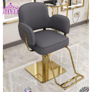 <span class=keywords><strong>2026</strong></span> nouveautés chaise de <span class=keywords><strong>salon</strong></span> moderne en cuir Pu gris chaises de barbier en or pour la coiffure - Product Image 5