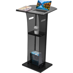 Soporte de acrílico moderno <span class=keywords><strong>para</strong></span> podio, púlpito transparente, atril <span class=keywords><strong>para</strong></span> aula, podio de presentación con estante de almacenamiento <span class=keywords><strong>para</strong></span> escenario de concierto de Iglesia - Product Image 1