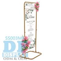 Support de panneau de mariage doré de 4,9 pieds de haut, cadre de panneau de bienvenue, tableau des sièges, liste des invités, répertoire, support géométrique
