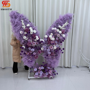 NEW Glamorous Big Purple Plum Floral Butterfly Backdrop Romantic <b>Wedding</b> Entrance <b>Prop</b> Purple Theme <b>Wedding</b> Arch - Product Image 1